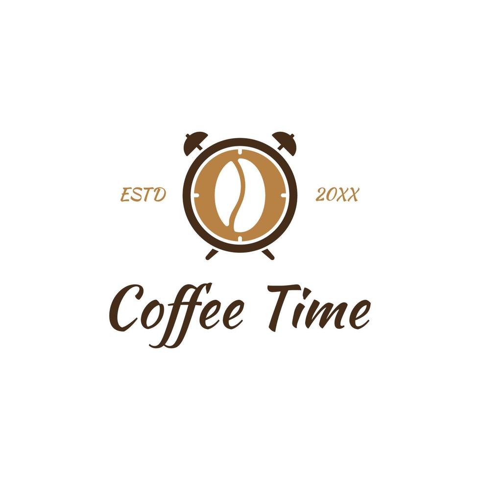 café hora vector ilustración logo modelo con plano concepto.