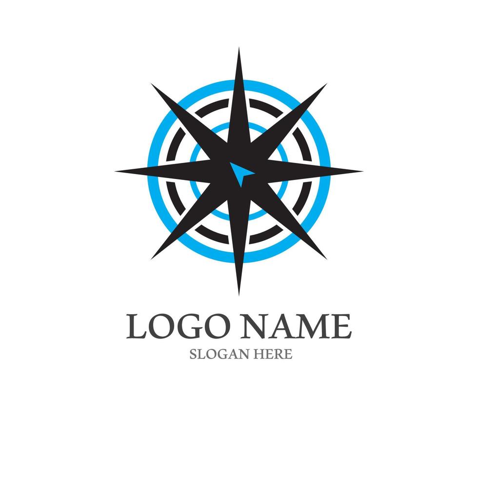 compass logo and symbol with vector concept illustration template