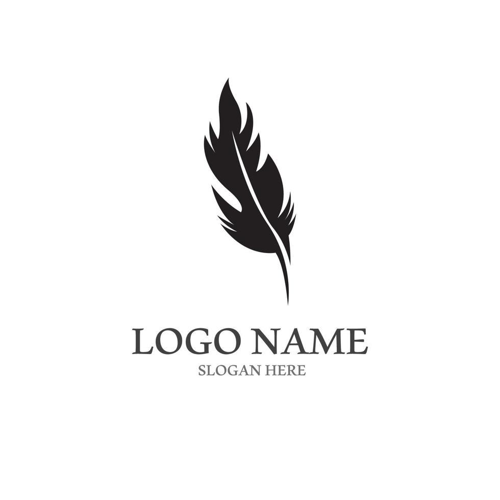 feather logo with vector style template