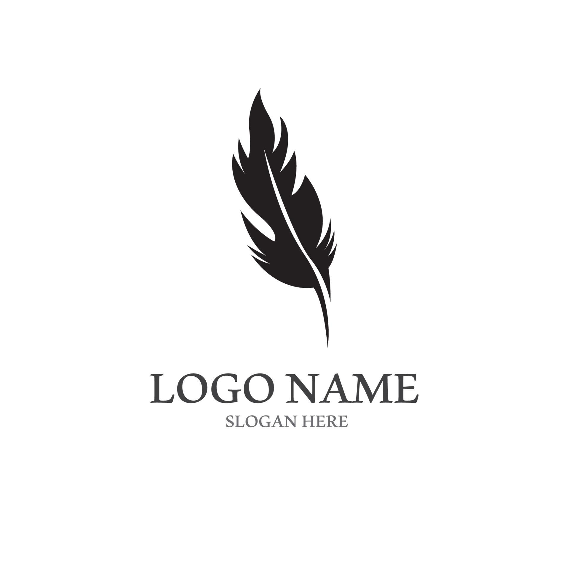 feather logo with vector style template 21872421 Vector Art at Vecteezy