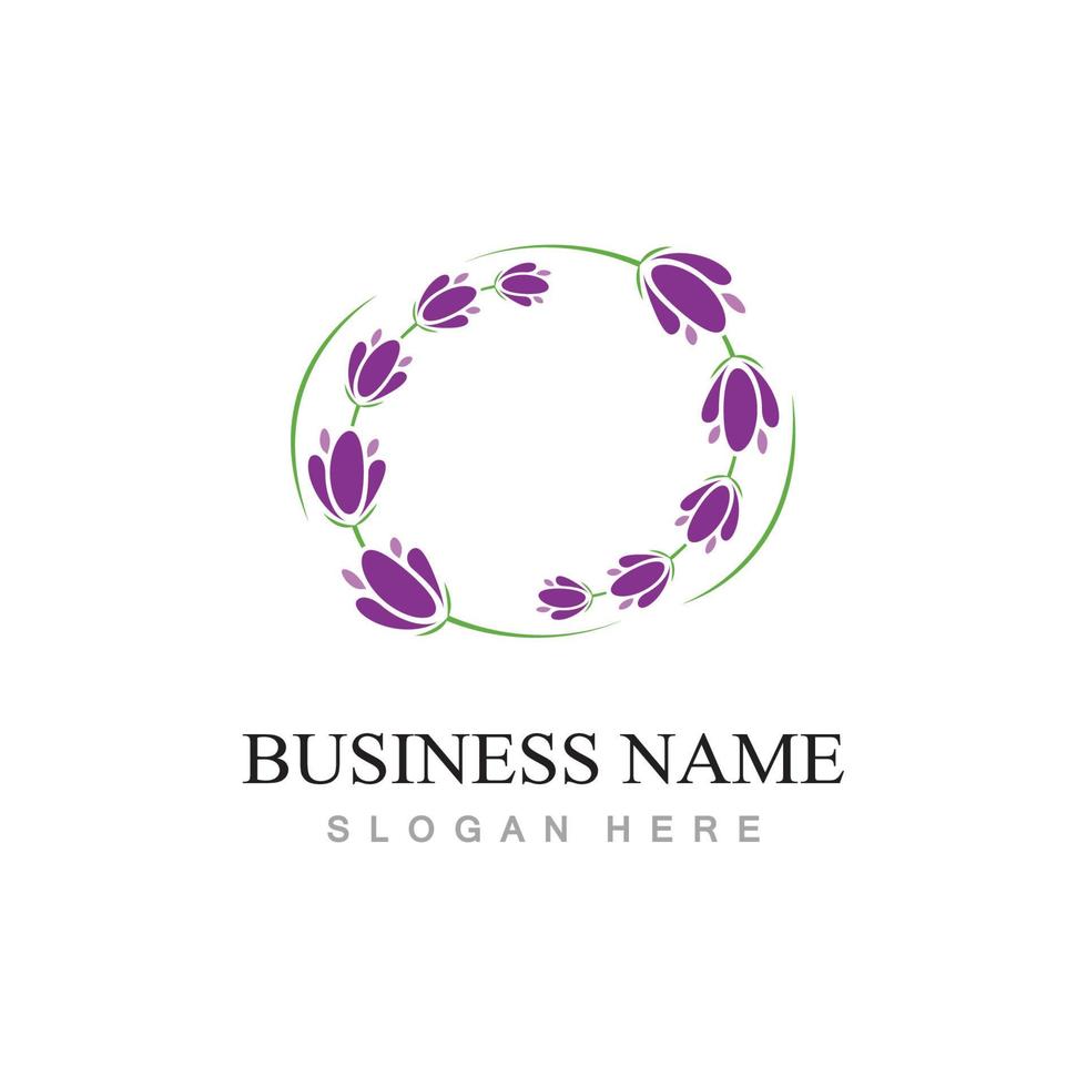 fresh lavender flower logo design vector template