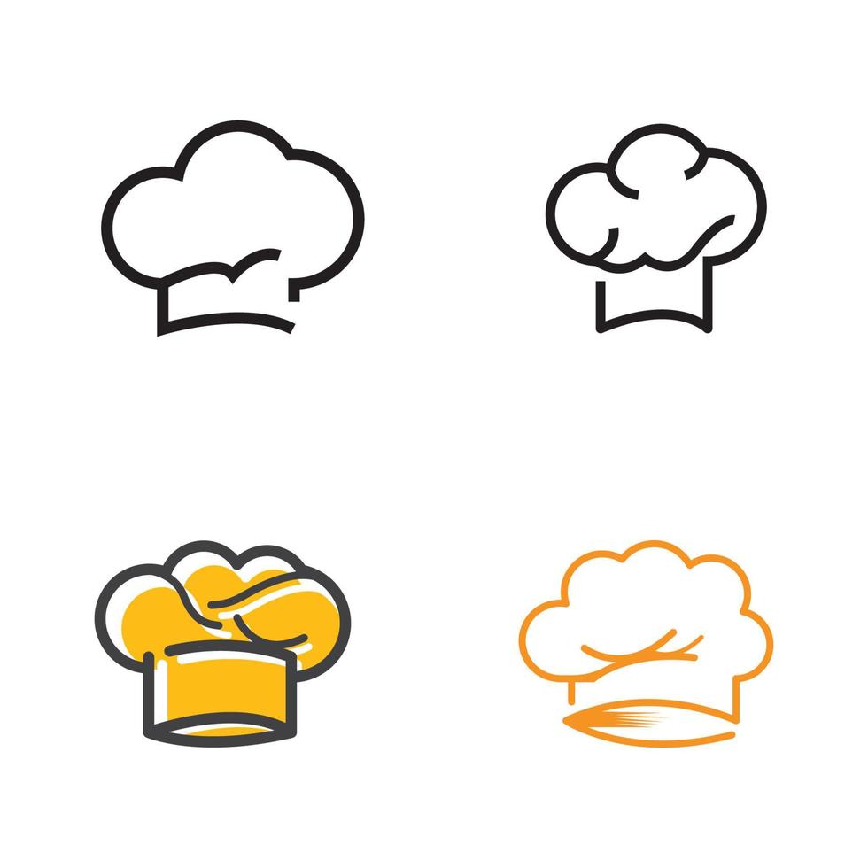 chef hat logo design with vector illustration template