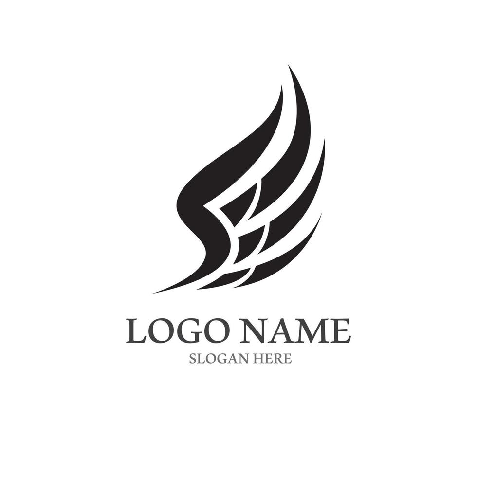 Minimalist bird wings logo. Easy editing of template vector illustration.