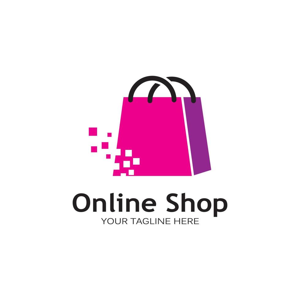 shopping bag logo vector illustration template