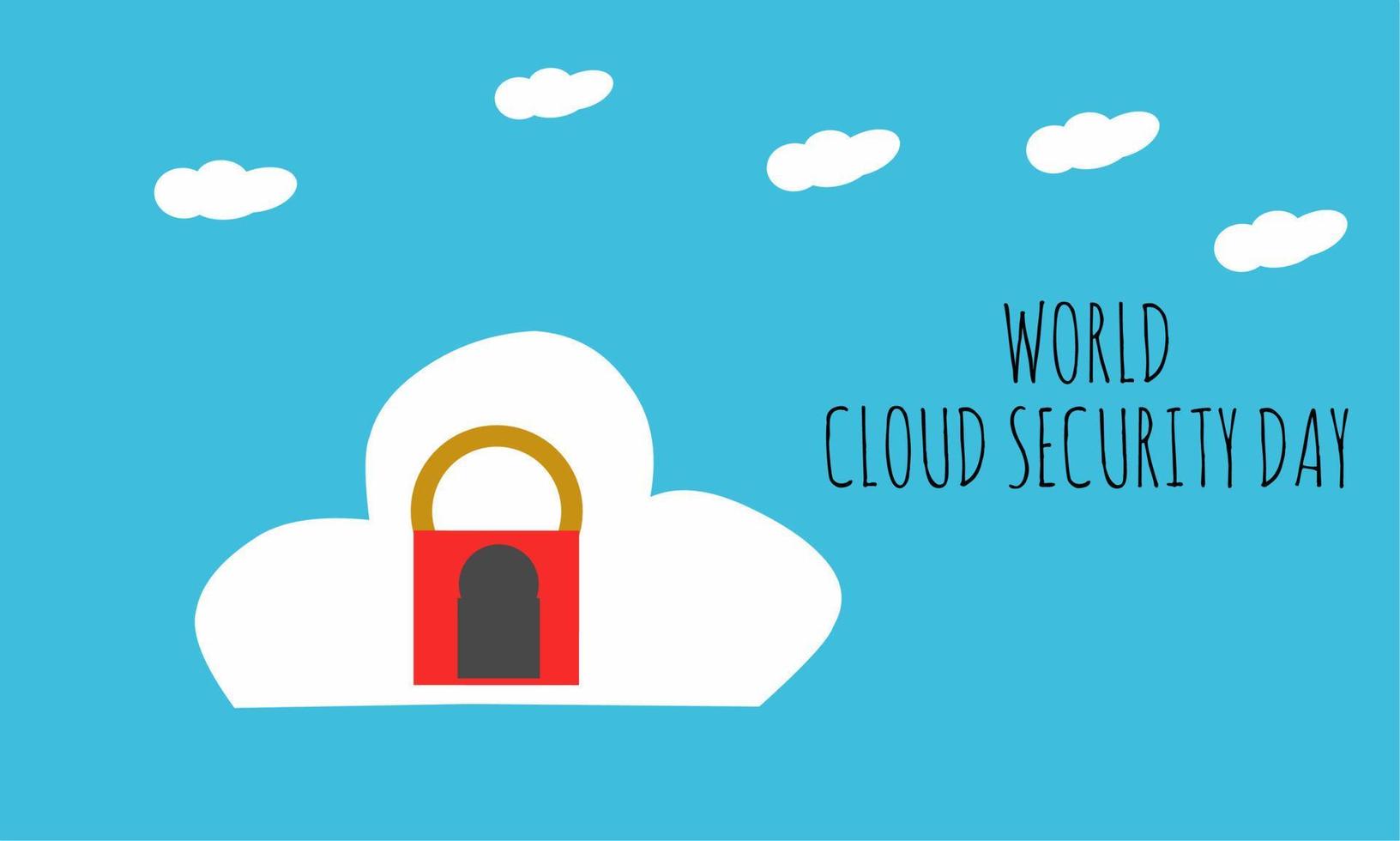 Vector graphic of world cloud security day day for world cloud security day celebration. flat design. flyer design. March .