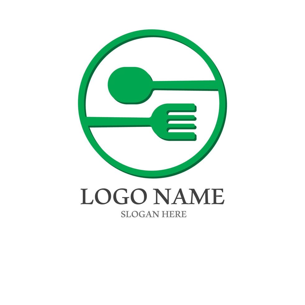 spoon and fork logo with vector shape template.