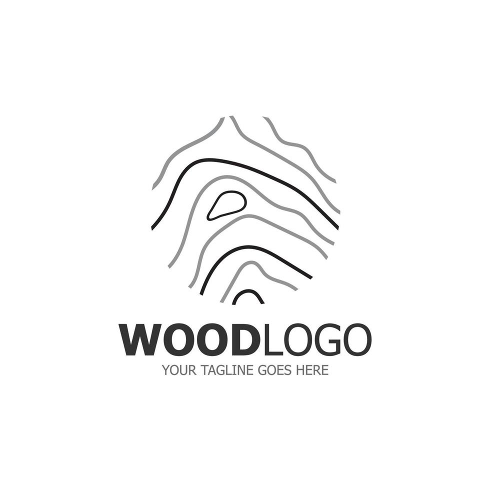 madera logo establecido diseño vector modelo