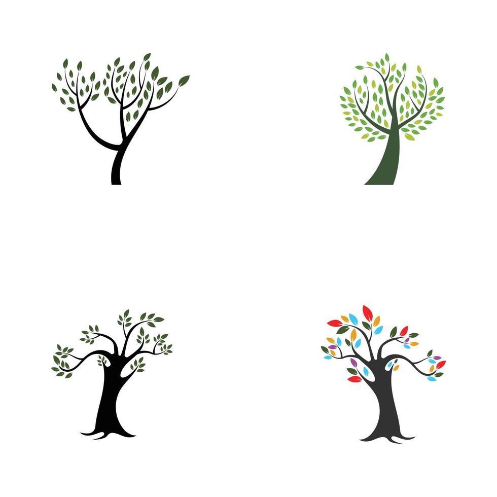 árbol logo diseño con modelo vector concepto