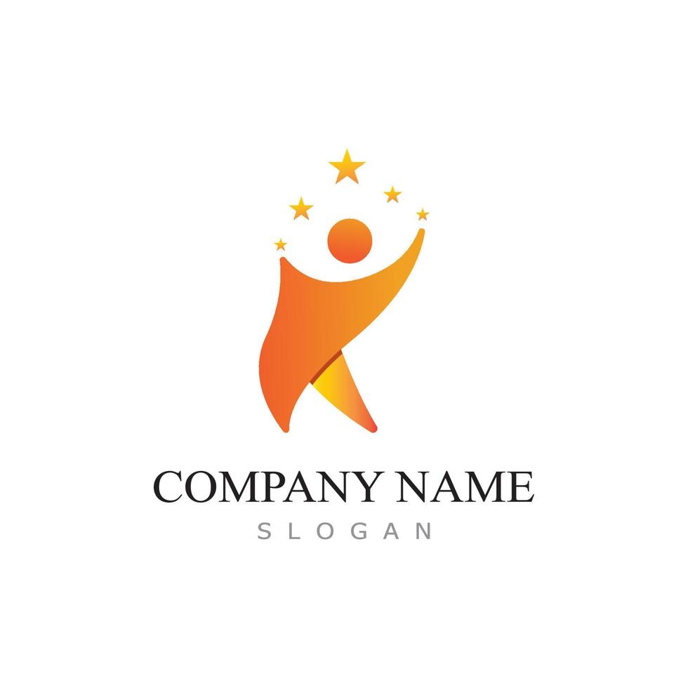 star people logo design with vector illustration template