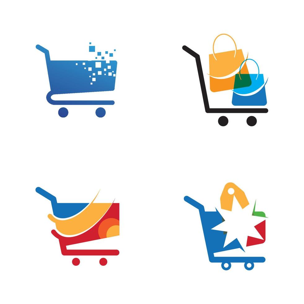 cart shop logo icon with vector template