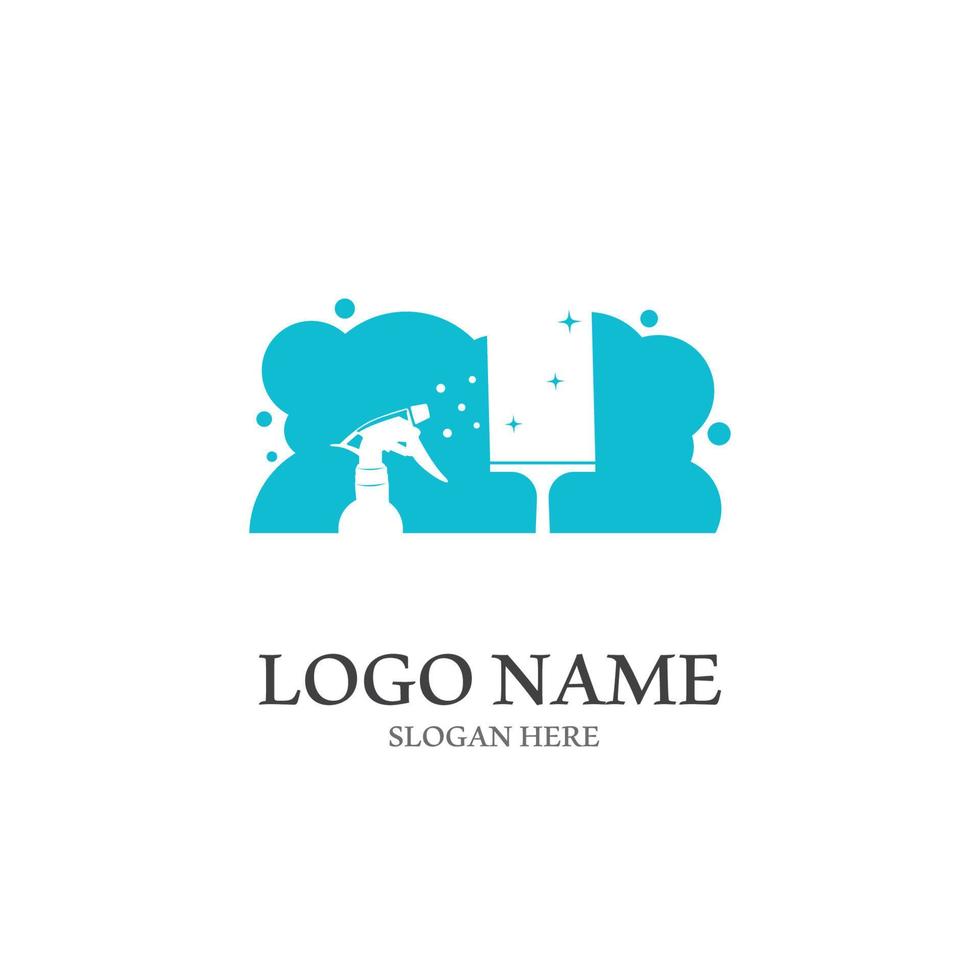 cleaning logo with vector illustration symbol template