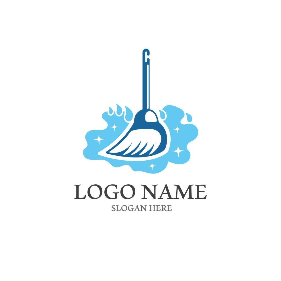 cleaning logo with vector illustration symbol template