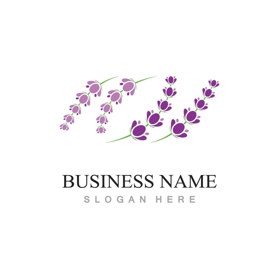 fresh lavender flower logo design vector template