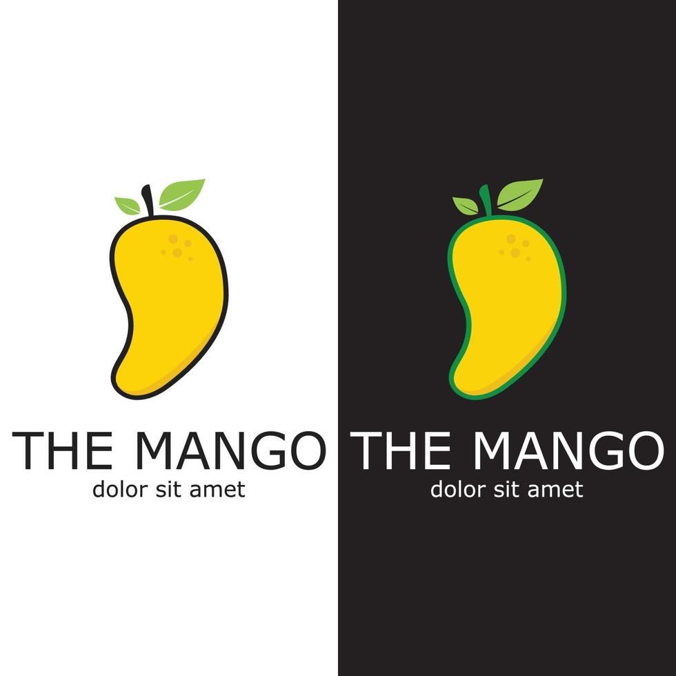 Vector Mango Fruit Logo Template. Mango Icon in Flat Concept.