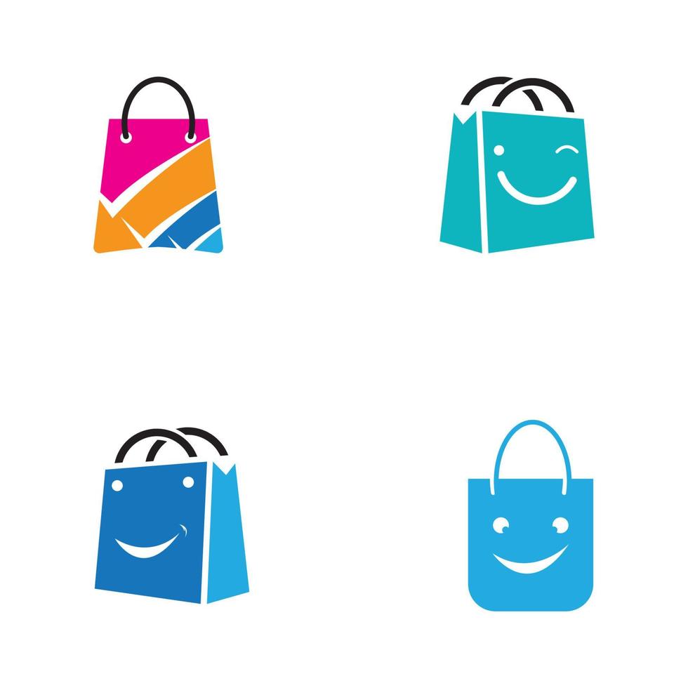 shopping bag logo vector illustration template