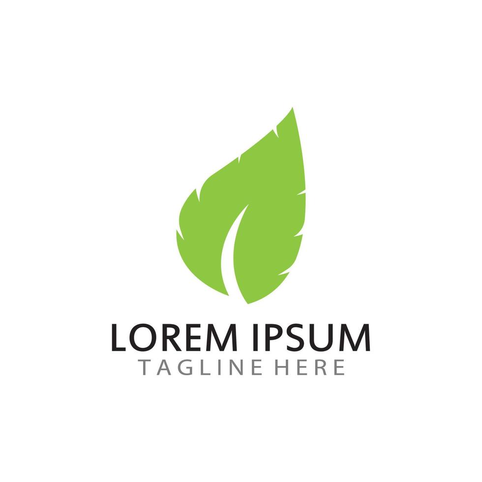 natural green leaf logo icon template vector