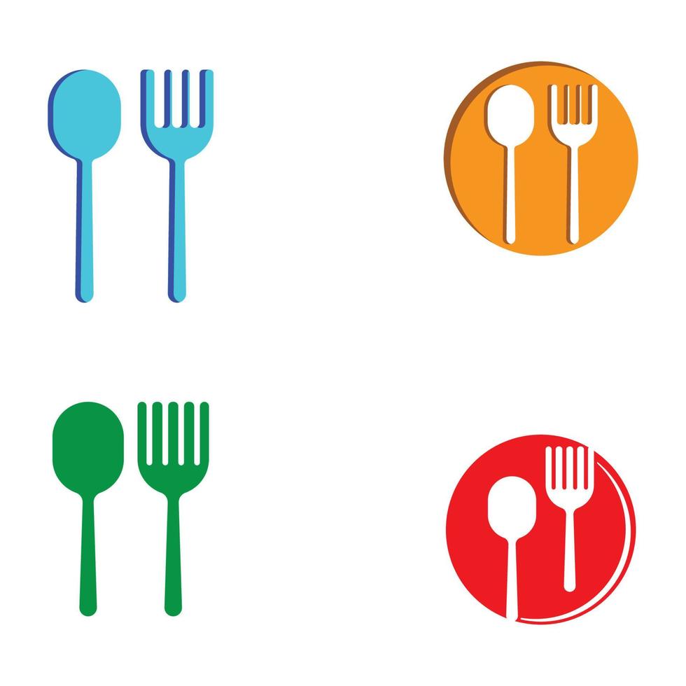spoon and fork logo with vector shape template. 21872864 Vector