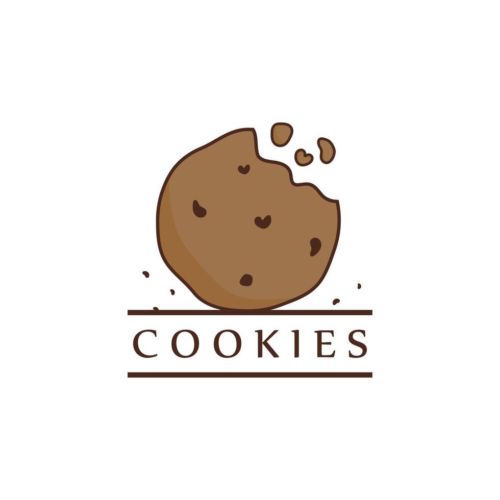 dibujos animados chocolate galletas logo modelo. vector ilustración.