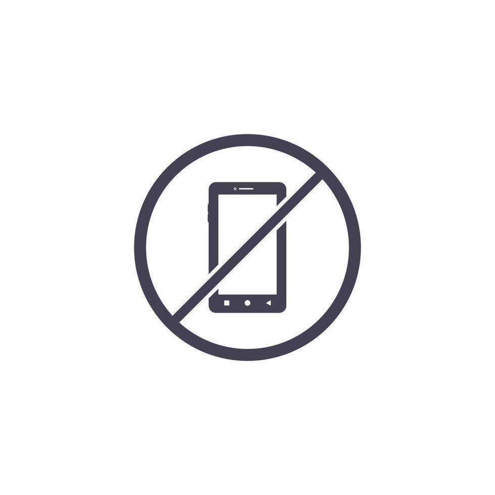 No Phone Logo Template. Cellphone Use Prohibition Icon. Vector Silent Mode.