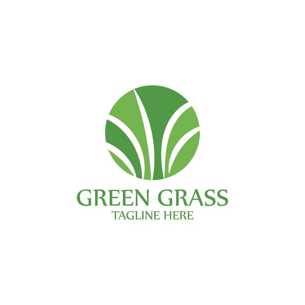 natural grass logo design template vector