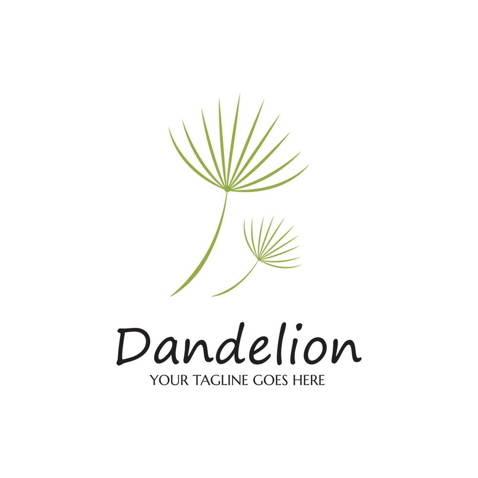 dandelion flower logo with template vector illustration