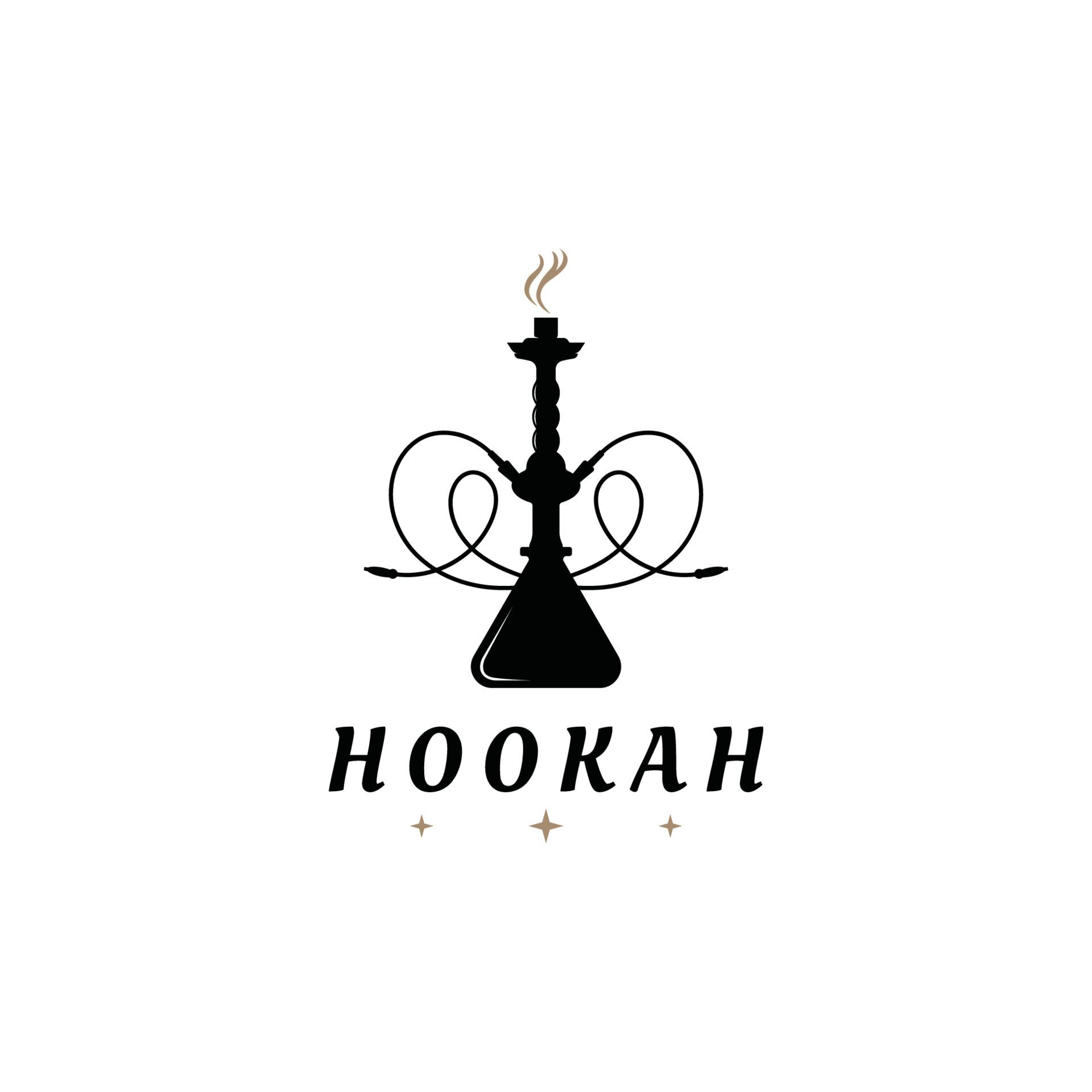 Hookah Shisha Silhouette Logo Template for Bar, Cafe and Club. 21872955
