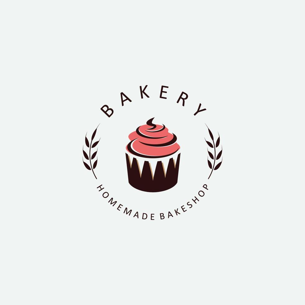 Cupcake Vector Logo Template. Logo for Cake Shop, Sticker, Label, etc.