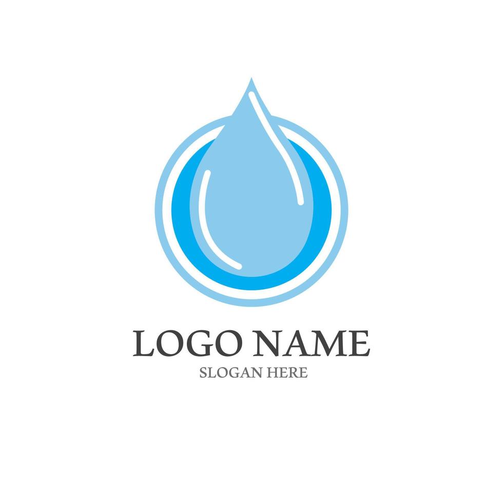 Water drop logo, a logo with a concept style vector illustration template on a white isolated background.