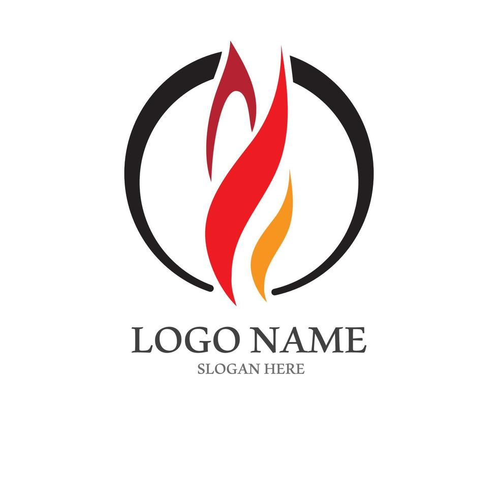 blazing fire, embers, fireball logo and symbol vector image. with template illustration editing.