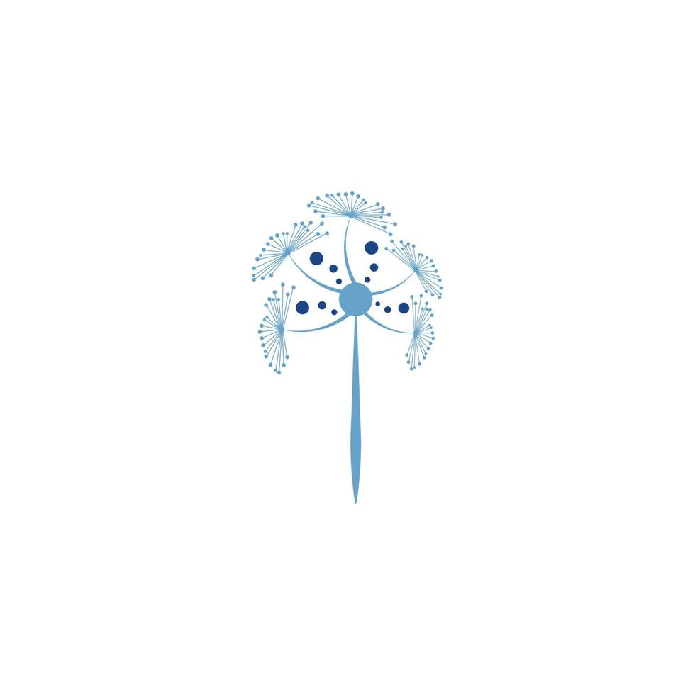 diente de león flor logo con modelo vector ilustración