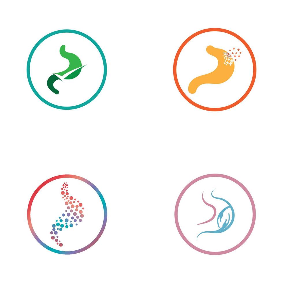 stomach care icon designs vector