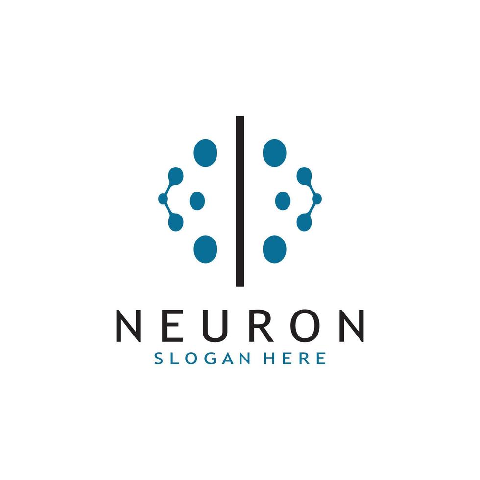 nerve cell logo or neuron logo with vector template