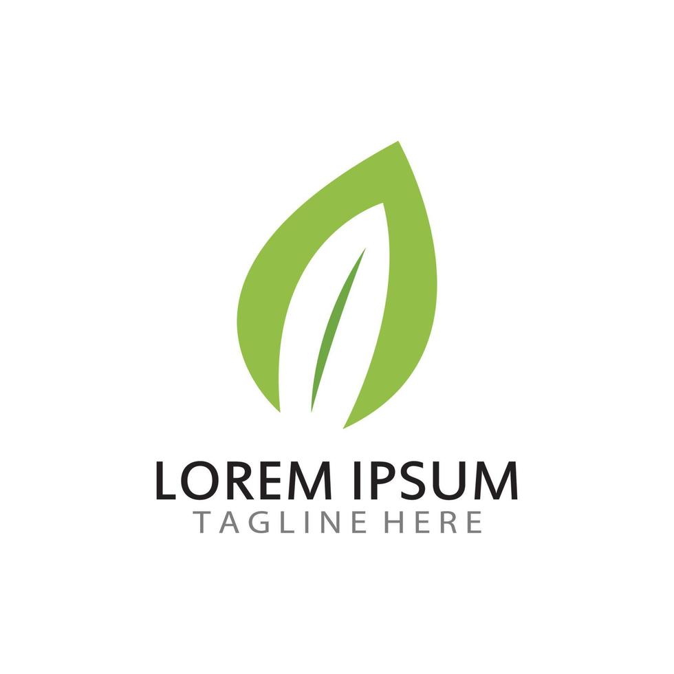 natural green leaf logo icon template vector