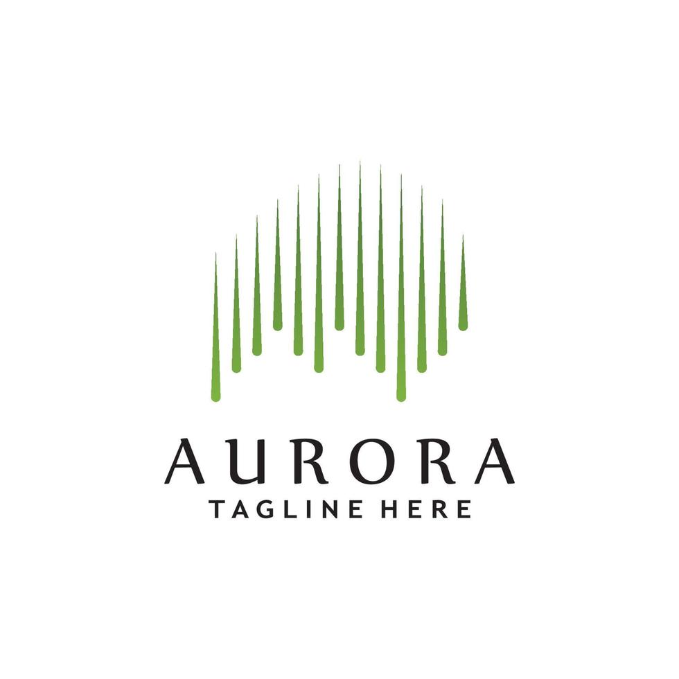 aurora light wave logo template vector