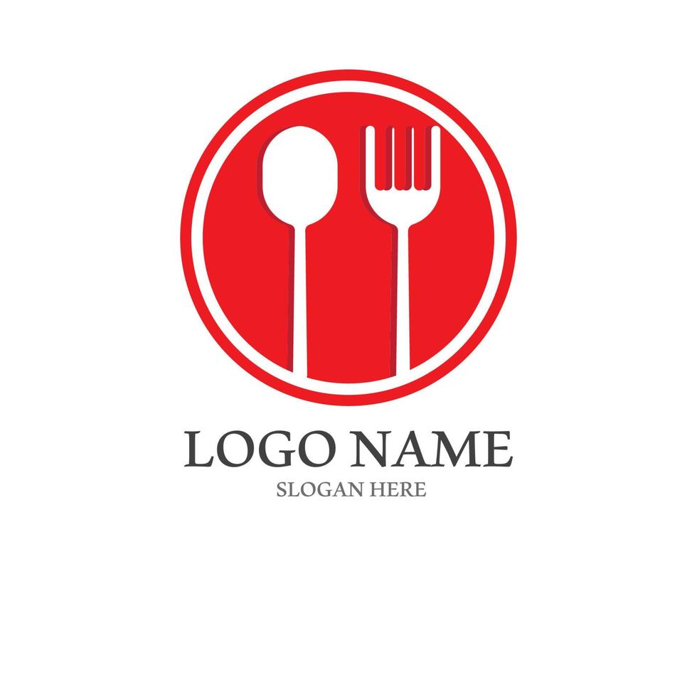 spoon and fork logo with vector shape template.