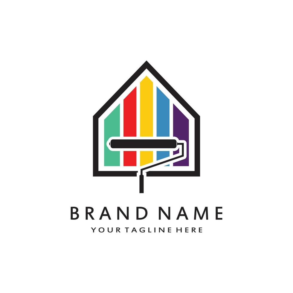 vector template house painting logo design. multi color home painting, decoration and repair services