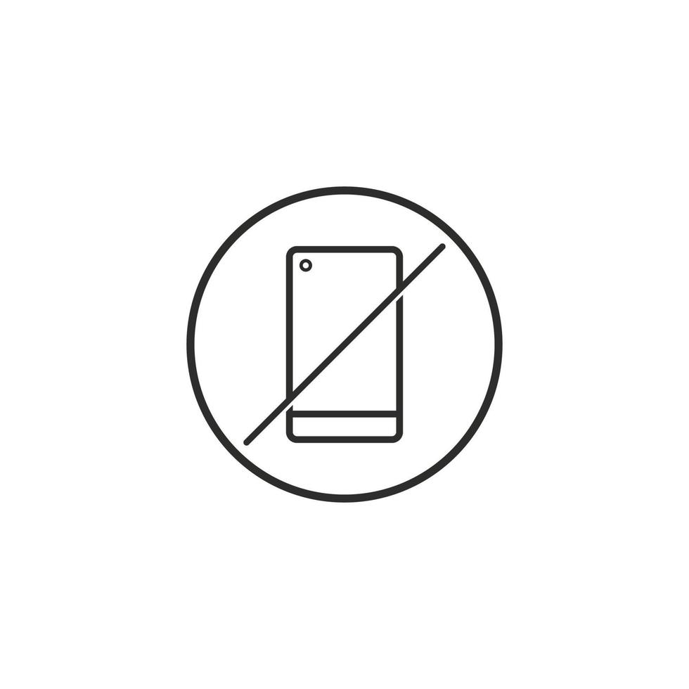 No Phone Logo Template. Cellphone Use Prohibition Icon. Vector Silent Mode.