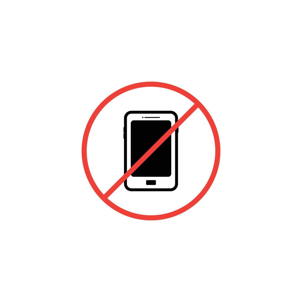 No Phone Logo Template. Cellphone Use Prohibition Icon. Vector Silent Mode.