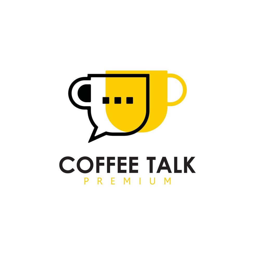 Coffee Talk Vector Logo Template For Coffee Shop Business.