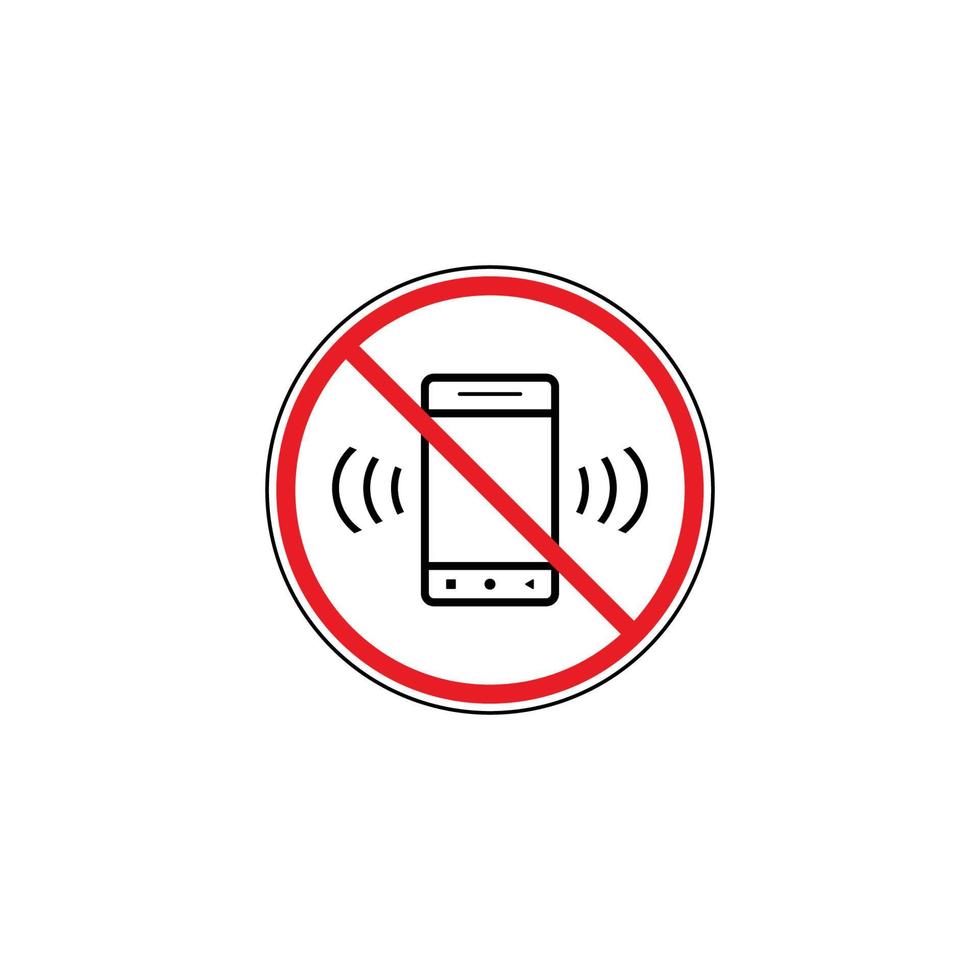 No Phone Logo Template. Cellphone Use Prohibition Icon. Vector Silent Mode.