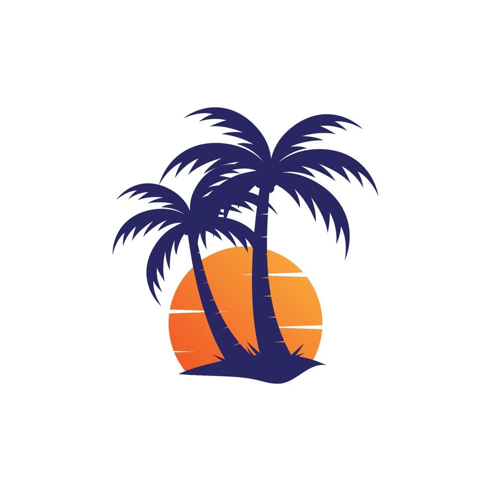 Palm tree summer logo template vector