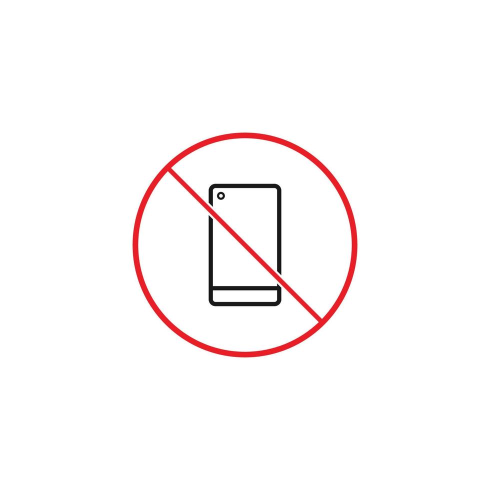 No teléfono logo modelo. Teléfono móvil utilizar prohibición icono. vector silencio modo.