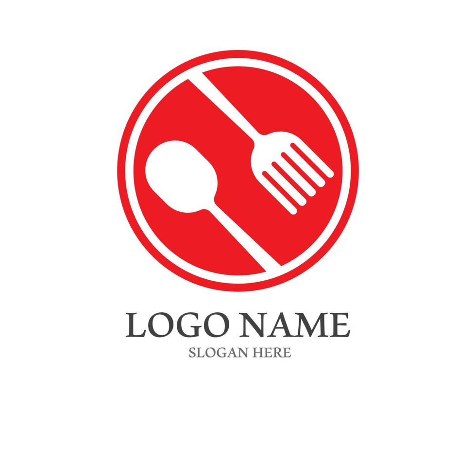 spoon and fork logo with vector shape template.