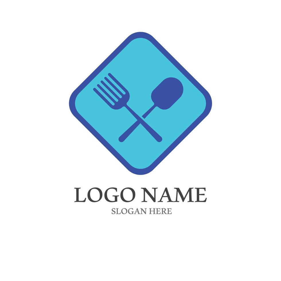 spoon and fork logo with vector shape template.