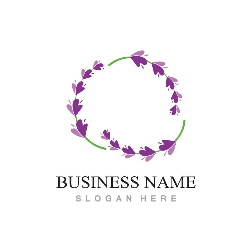 fresh lavender flower logo flat design template vector