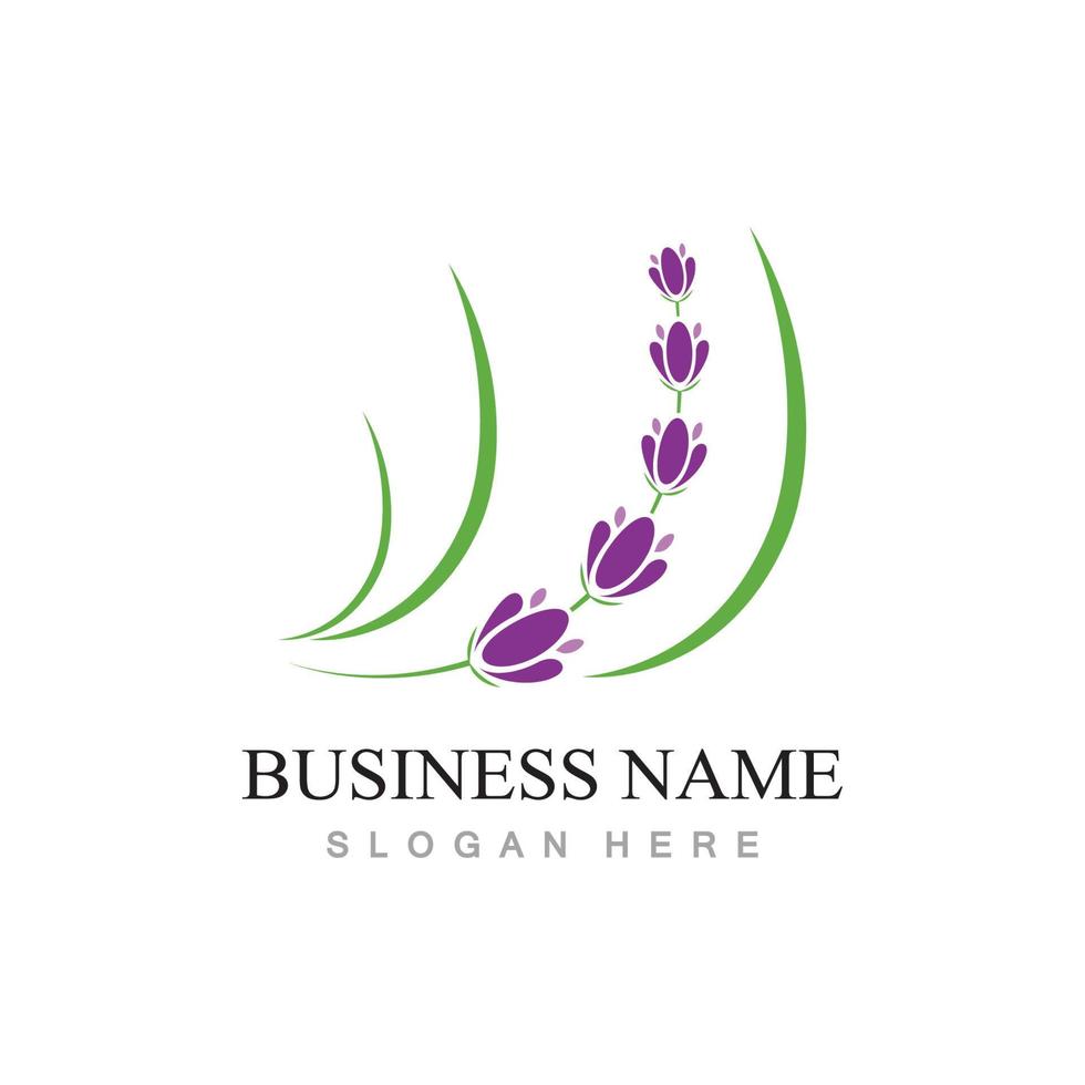 fresh lavender flower logo design vector template