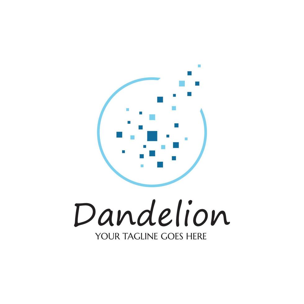 dandelion flower logo with template vector illustration