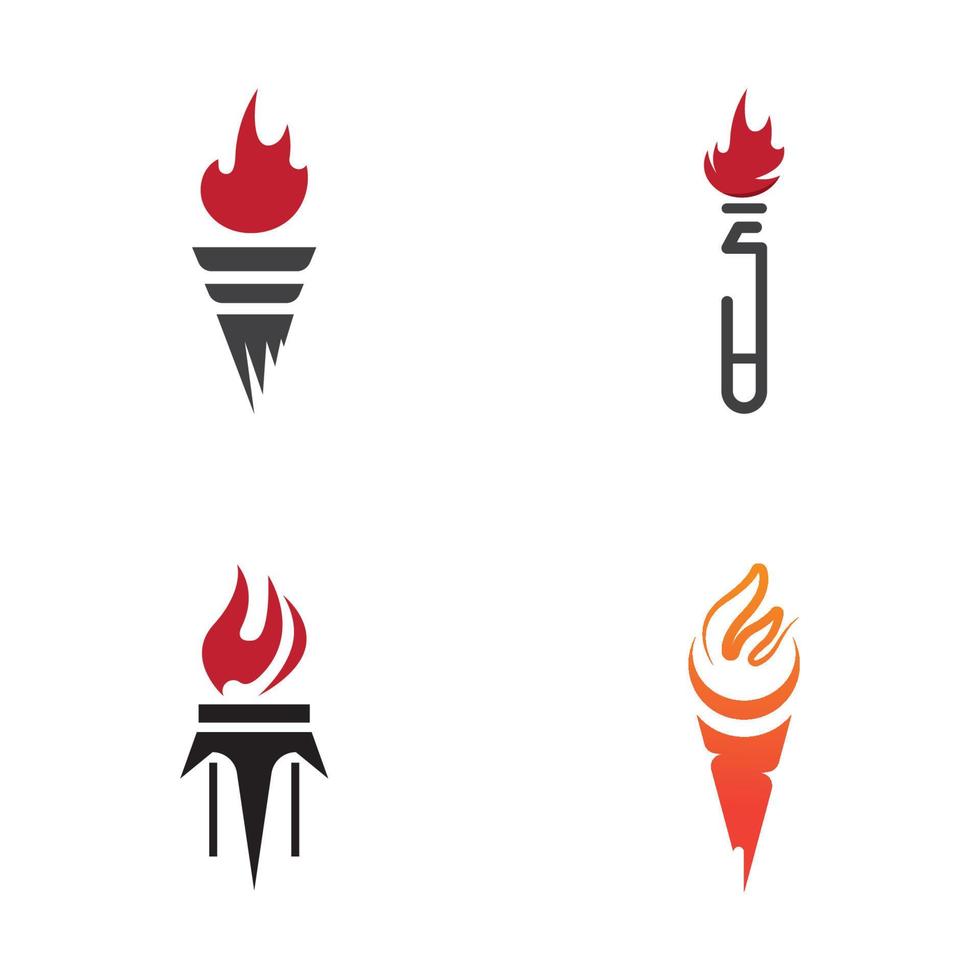 torch logo icon with concept vector illustration template