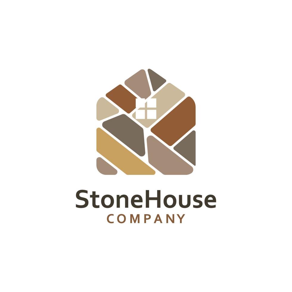 Stone House Vector Illustration Logo Template.