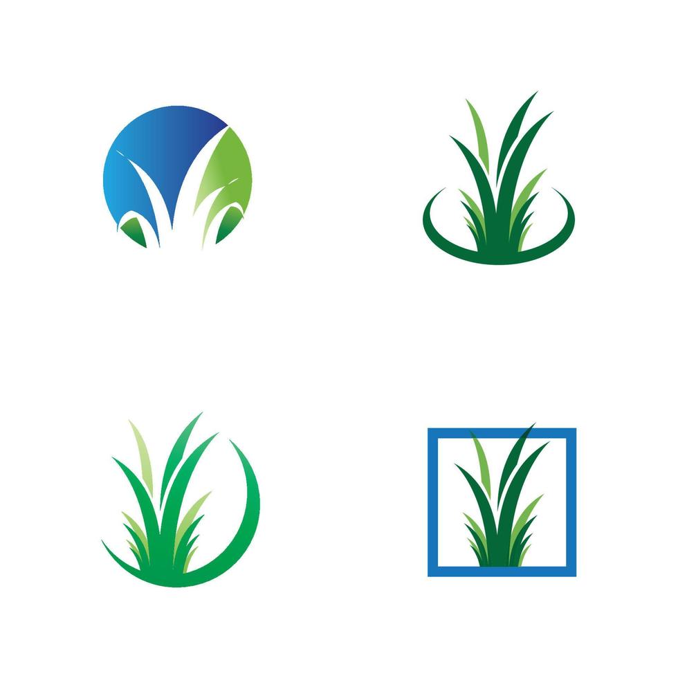 natural grass logo design template vector